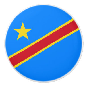 Congo Kinshasa Flag Ceramic Knob