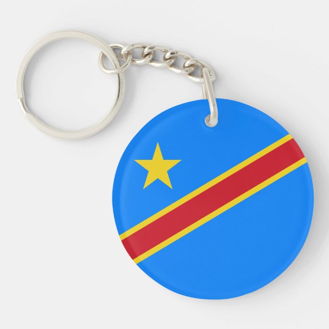 Congo Kinshasa Flag Key Ring (Front)