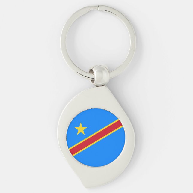 Congo Kinshasa Flag Key Ring (Front)