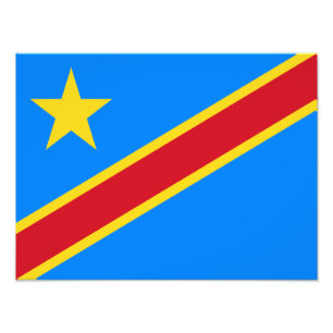 Congo Kinshasa Flag Photo Print