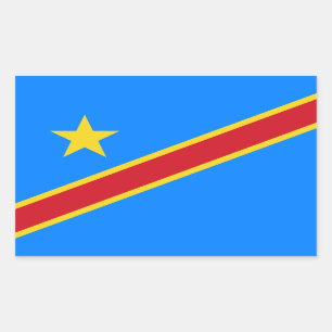 Congo Kinshasa Flag Rectangular Sticker