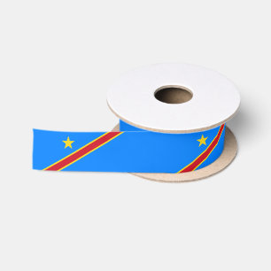 Congo Kinshasa Flag Satin Ribbon