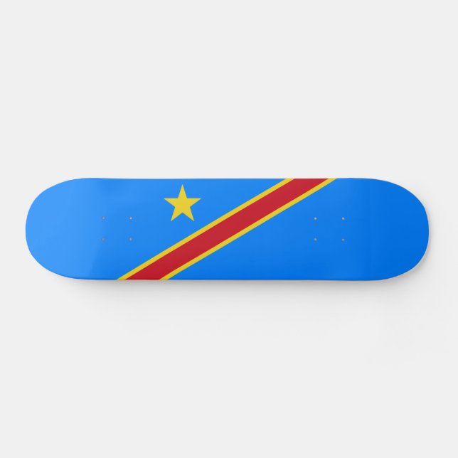 Congo Kinshasa Flag Skateboard (Horz)