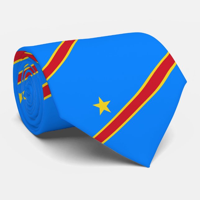 Congo Kinshasa Flag Tie (Rolled)