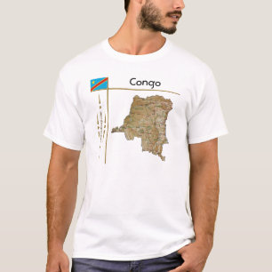 Congo-Kinshasa Map + Flag + Title T-Shirt