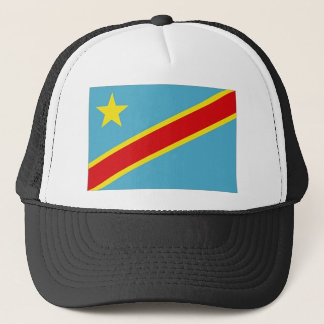 Congo Kinshasa National Flag Trucker Hat (Front)