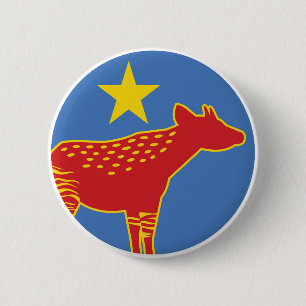Congo Okapi Congolese National Animal Flag 6 Cm Round Badge