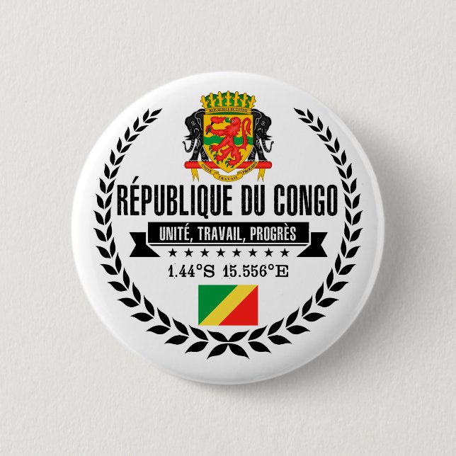 Congo Republic 6 Cm Round Badge (Front)