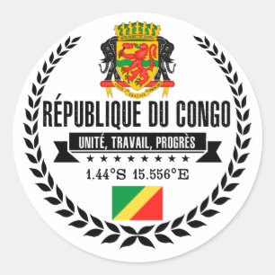 Congo Republic Classic Round Sticker