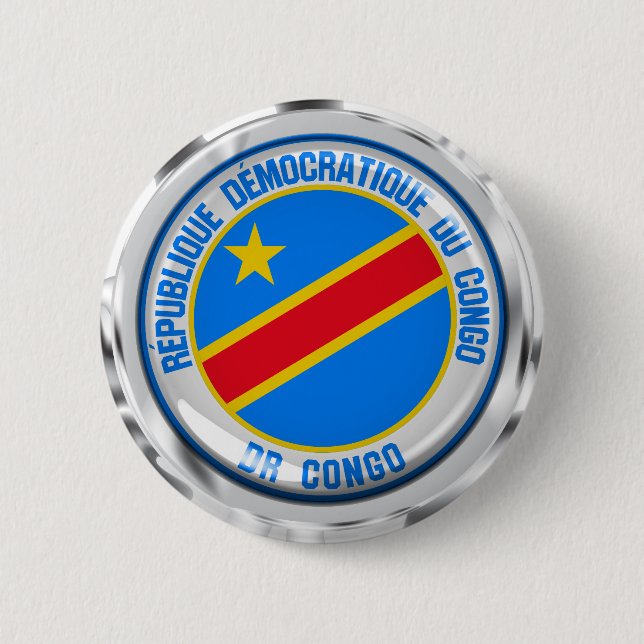 Congo  Round Emblem 6 Cm Round Badge (Front)