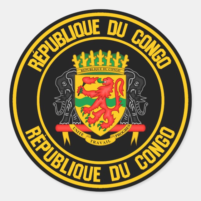 Congo Round Emblem Classic Round Sticker (Front)