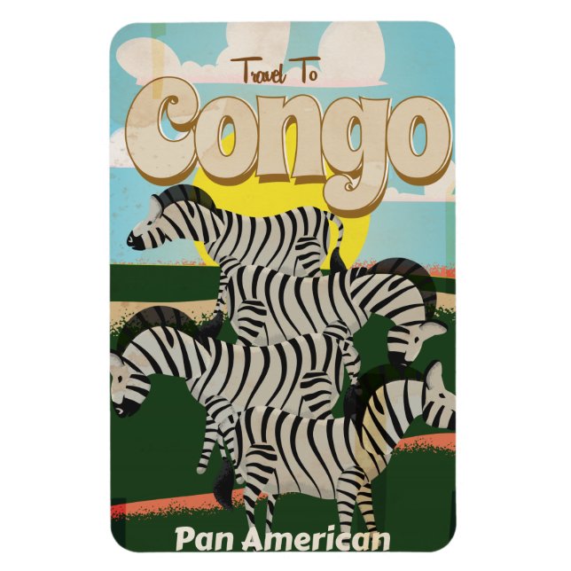 Congo Vintage Travel Poster. Magnet (Vertical)