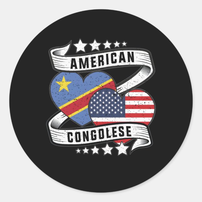 Congolese American Half Congolese Half American Co Classic Round Sticker (Front)