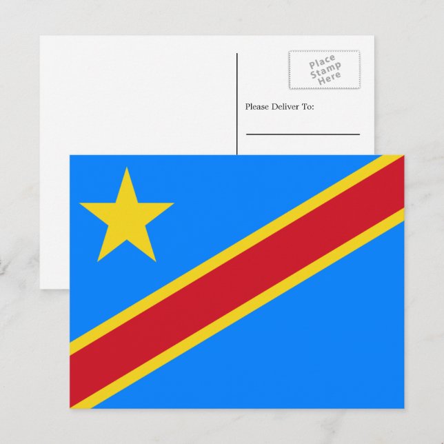 Congolese Flag, Flag of DR Congo Postcard (Front/Back)