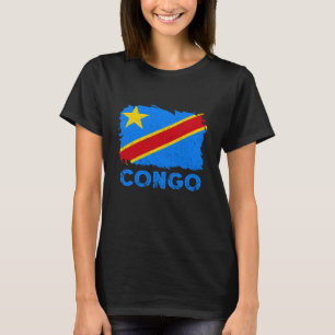 Congolese Flag Vintage DRC Democratic Republic Of  T-Shirt