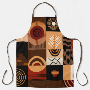 Congolese motifs background grid apron
