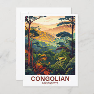 Congolian Rainforest Illustration Travel Postcard