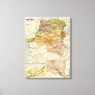 CongoPanoramic MapCongo Canvas Print