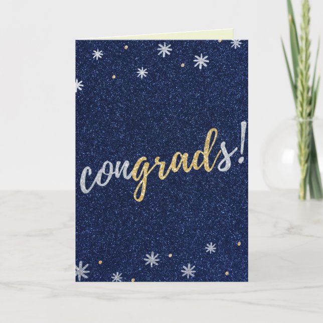 Congrads Glitter Graduation Card (Front)