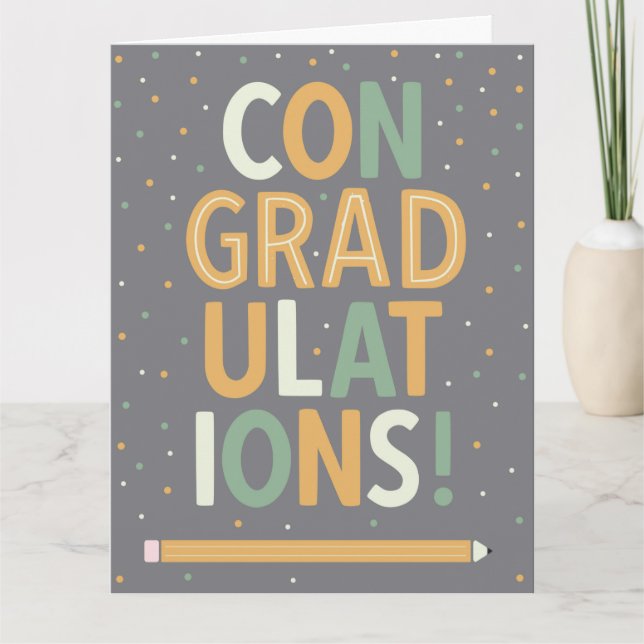 ConGRADulations Graduation Folded Greeting Card (Front)