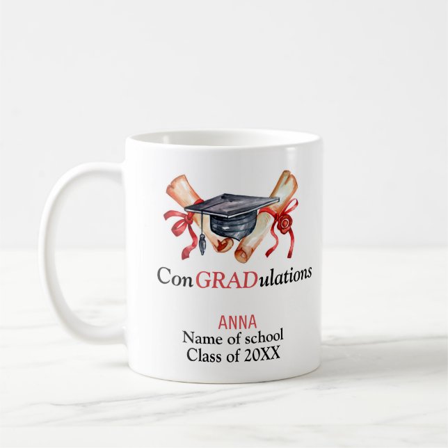 ConGRADulations ,Personalised Graduation Gift Coffee Mug (Left)