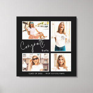 Congrats 2024 Graduate 4 Photod Name Black Canvas Print