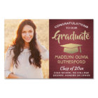 Congrats 2 Photo Burgundy Red Gold Graduation Yard