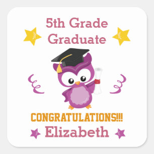 Congrats 5th grade graduate  square sticker