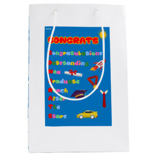 Congrats Acronym Graduate Gift Bag for Boys