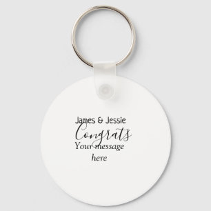 Congrats add name message wedding newly wed couple key ring
