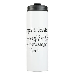 Congrats add name message wedding newly wed couple thermal tumbler