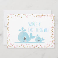 Congrats Baby Watercolor Cute Whales