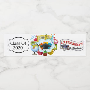 Congrats Class Of 2020 Personalise Year Water Bottle Label