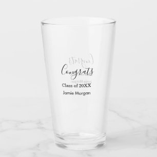 Congrats class of 20XX graduation name simple date Glass