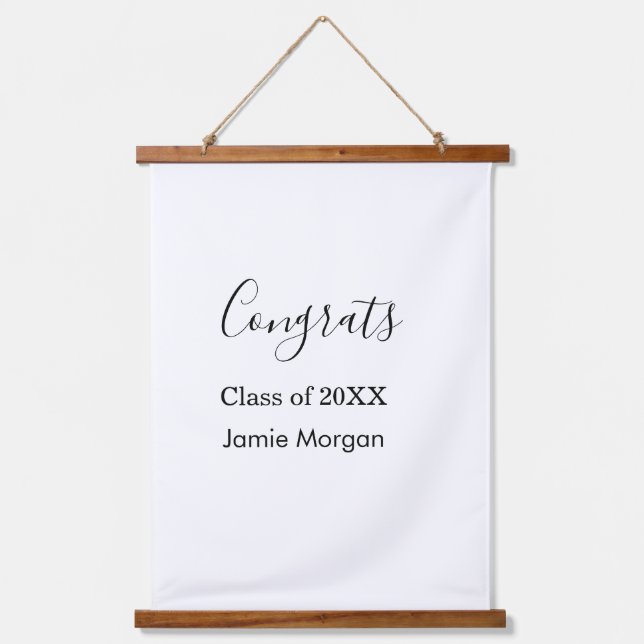 Congrats class of 20XX graduation name simple date Hanging Tapestry (Front)
