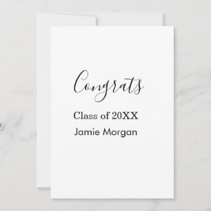 Congrats class of 20XX graduation name simple date Invitation