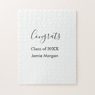 Congrats class of 20XX graduation name simple date Jigsaw Puzzle
