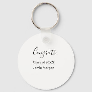 Congrats class of 20XX graduation name simple date Key Ring