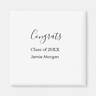 Congrats class of 20XX graduation name simple date Magnet