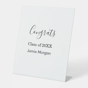 Congrats class of 20XX graduation name simple date Pedestal Sign