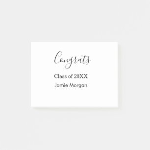 Congrats class of 20XX graduation name simple date Post-it Notes