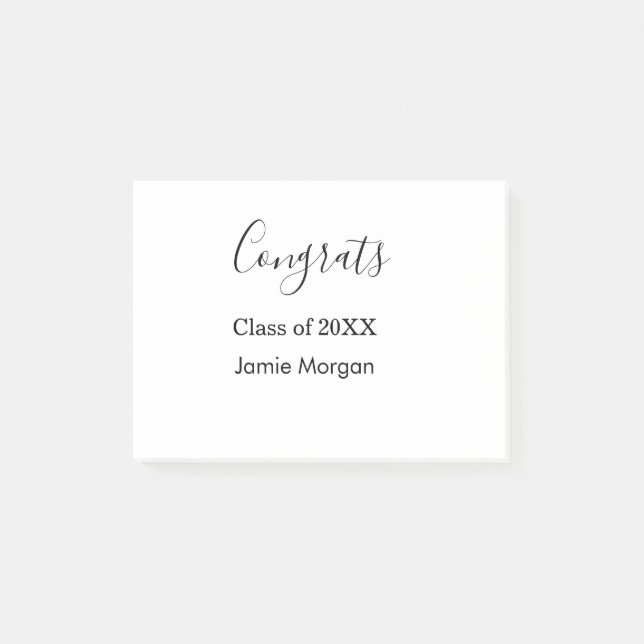 Congrats class of 20XX graduation name simple date Post-it Notes (Front)