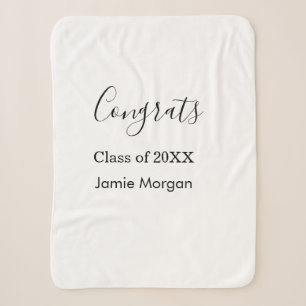 Congrats class of 20XX graduation name simple date Sherpa Blanket