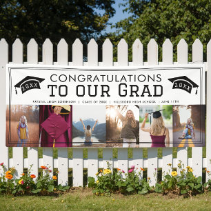 Congrats Classic Graduation Six Photo Party Banner