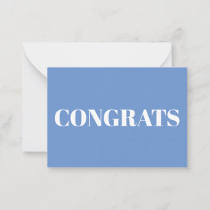 Congrats, Congratulations, blue white card