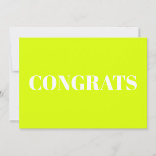 Congrats Congratulations chartreuse green card