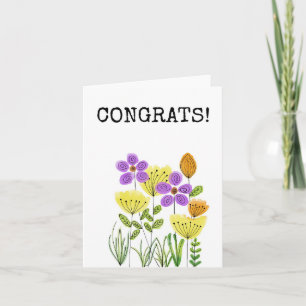 Congrats, Congratulations, Floral Card