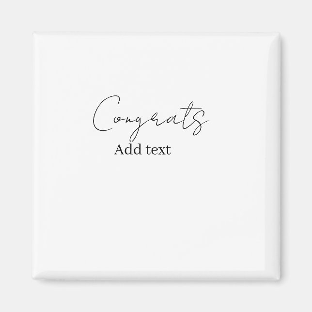 Congrats congratulations graduate name date  magnet (Front)