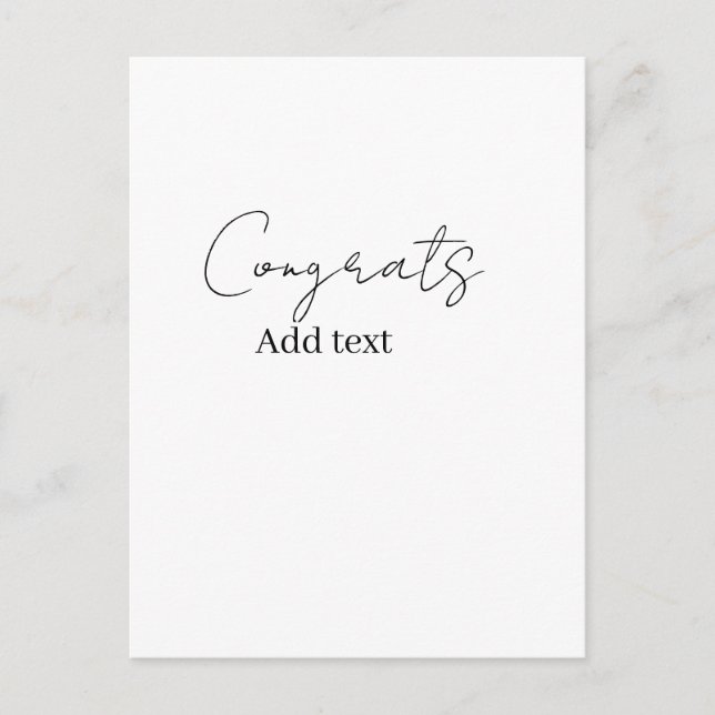 Congrats congratulations graduate name date  postcard (Front)