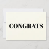Congrats, Congratulations, Ivory Black modern card